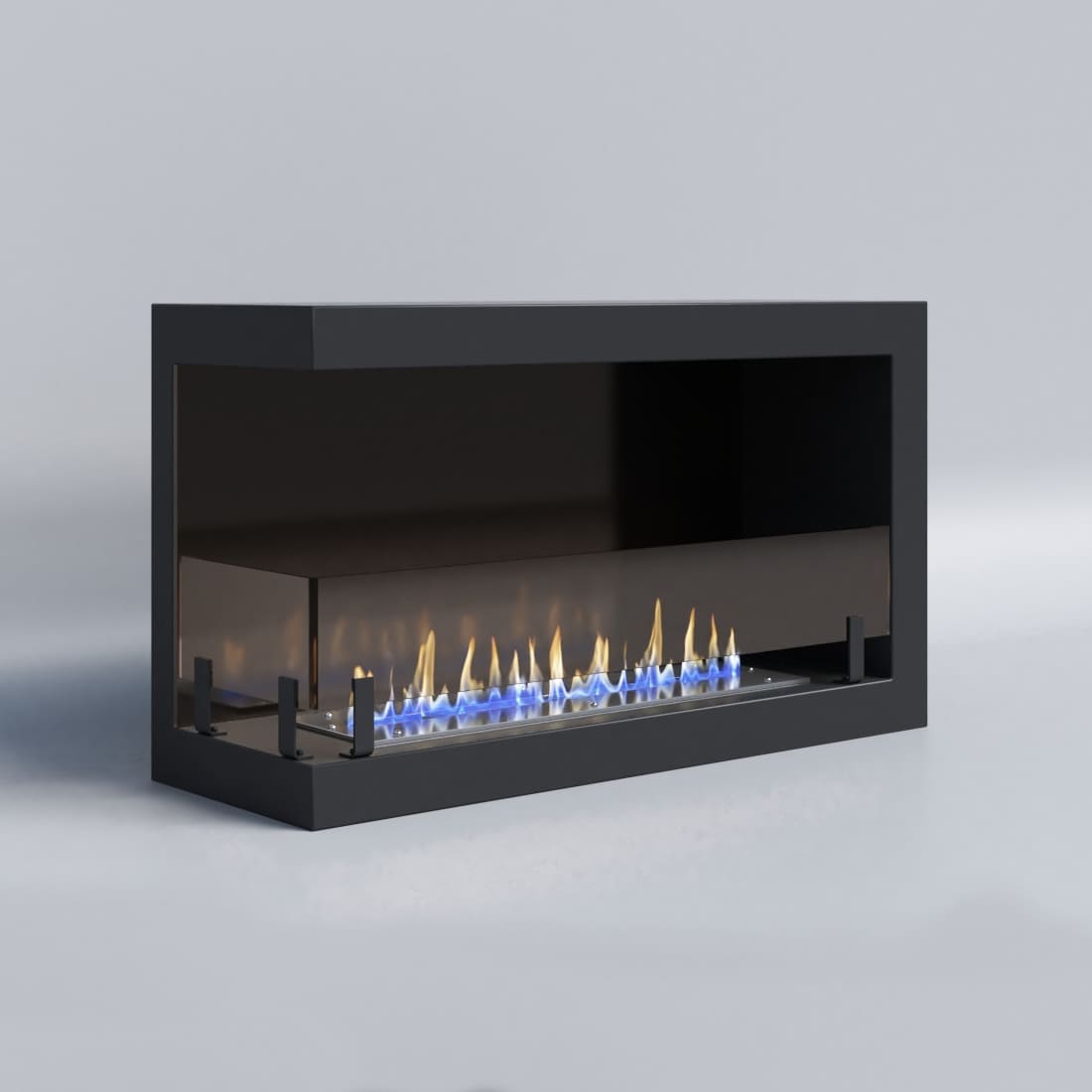 Биокамин "Русский огонь" Честер 700 угловой левый с декоративным стеклом (стемалитом) по цене 29 500 руб.