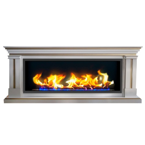 Биокамин в линейном портале "Русский огонь" Вермонт с декоративным стеклом (стемалитом)