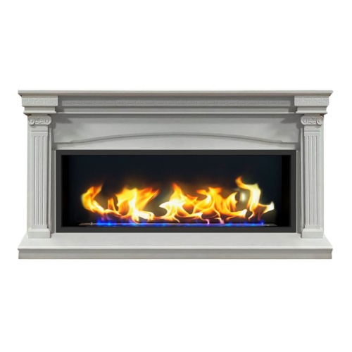 Биокамин в линейном портале "Русский огонь" Николь с защитным и декоративным стеклом