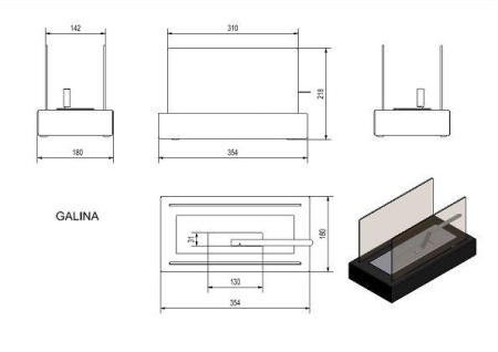 Настольный биокамин Kratki Galina, TUV по цене €119