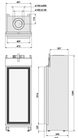 Газовый камин BellFires Vertical Bell Medium Газовый камин BellFires Vertical Bell Medium