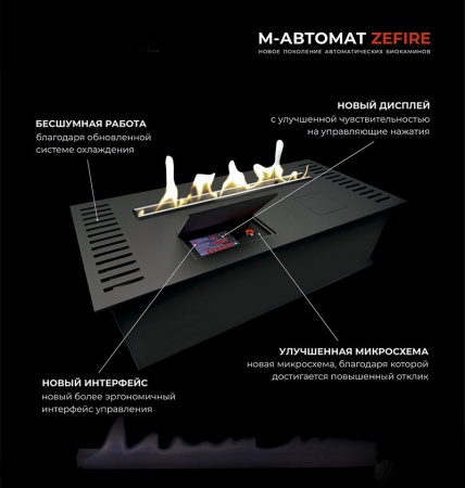 Автоматический биокамин ZeFire M 600 шлифованный с ДУ по цене 274 000 руб.